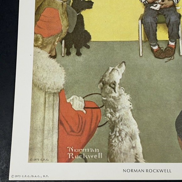 Norman Rockwell At The Vet’s Office Lithograph Waiting for the Vet 8” x 10” - Picture 3 of 8